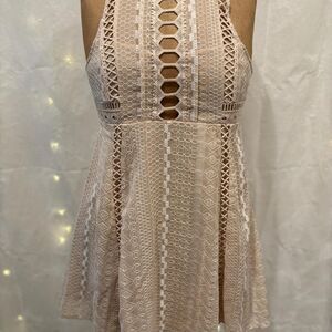 Free People Cream Lace Cut Out Dress Boho Size 2